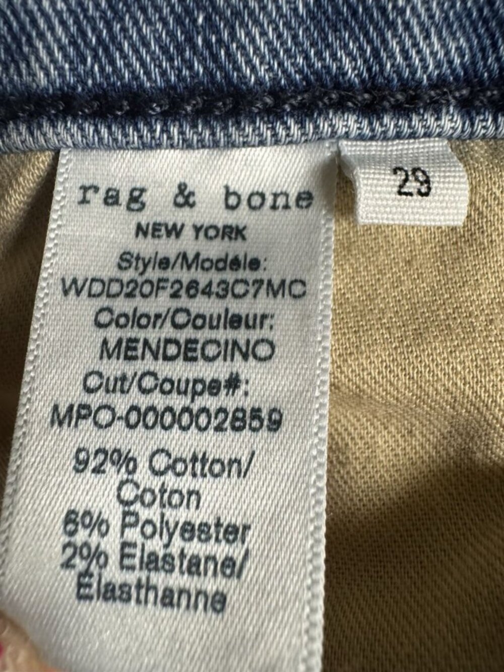Rag & Bone Distressed Cropped Jeans Raw Hem Skinny Denim Size 29 - Picture 4 of 4
